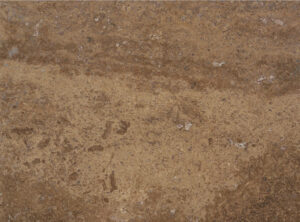 Dark Travertino Noce St. Lucia texture featuring deep hazelnut and mocha brown shades with authentic sedimentary stone details.